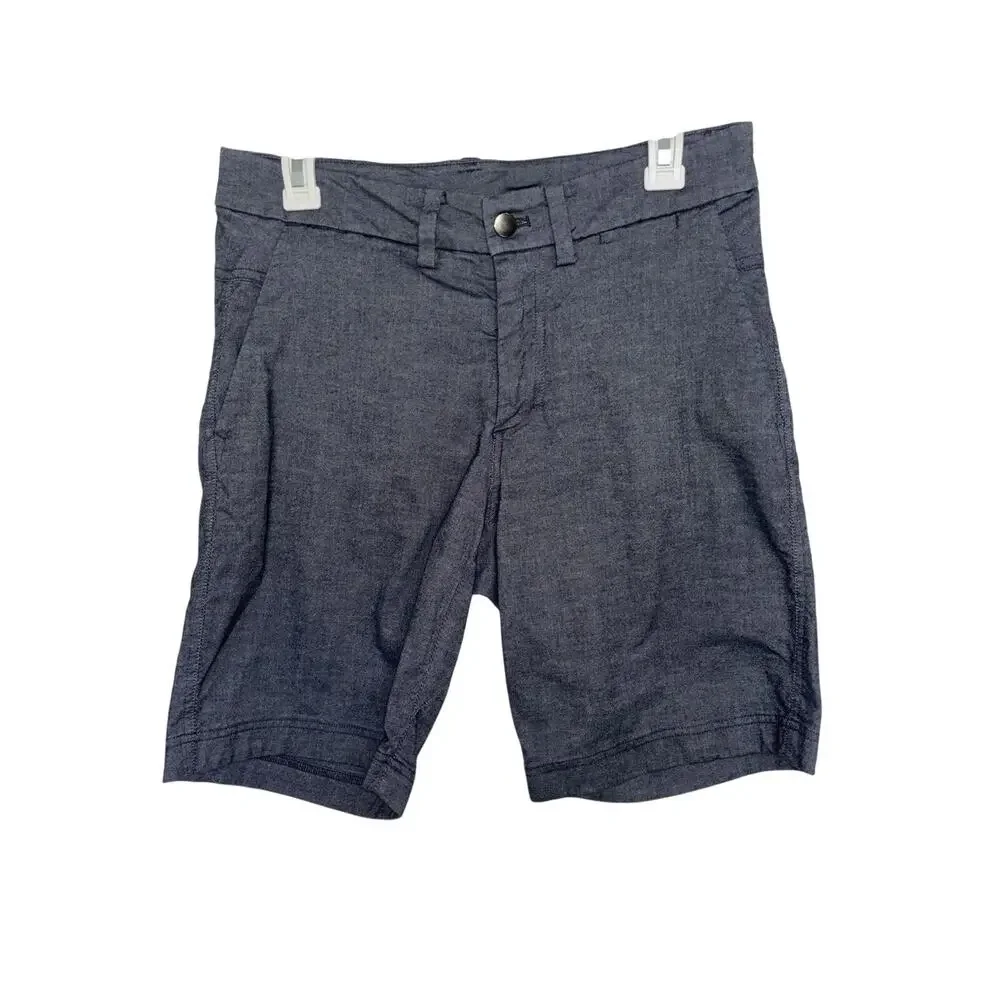 Lululemon Commission Shorts Men’s 30 Blue Grey Qwick Oxford 9” Golf Chino